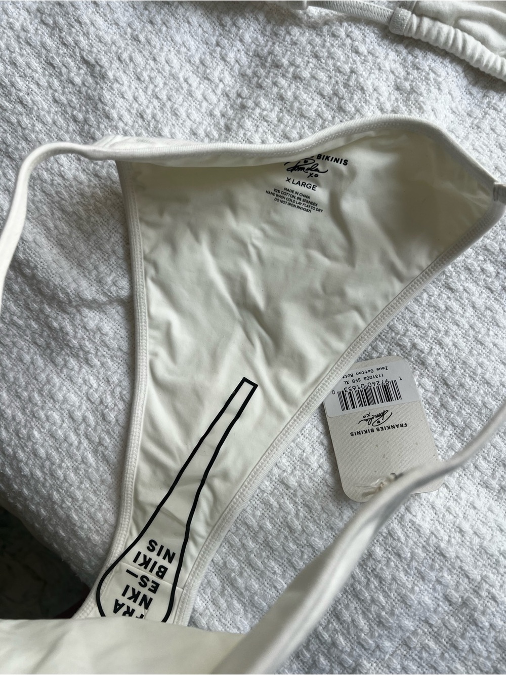 Frankie's Bikinis x Pamela Anderson Zeus White Cotton Bikini Set - Picture 7 of 8